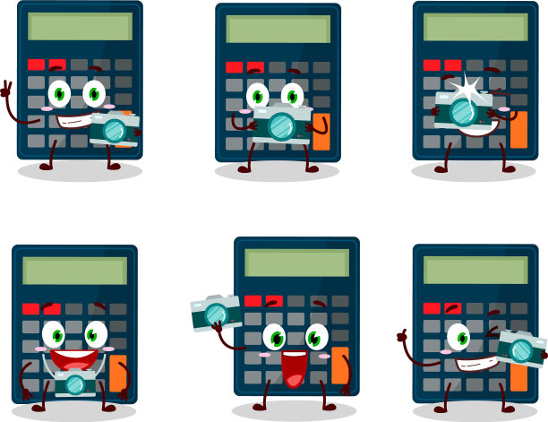 摄影师专业表情符号与计算器图片下载