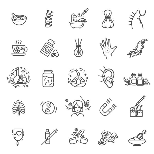 替代医学。不同种类药物的插图图片下载