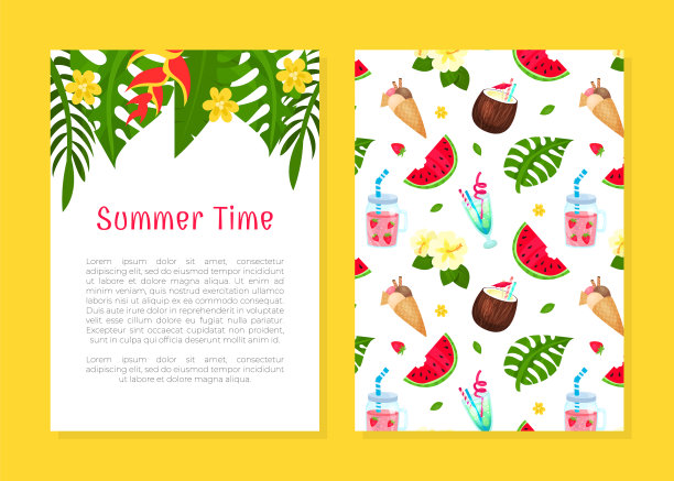 夏季度假卡或覆盖热带图片下载