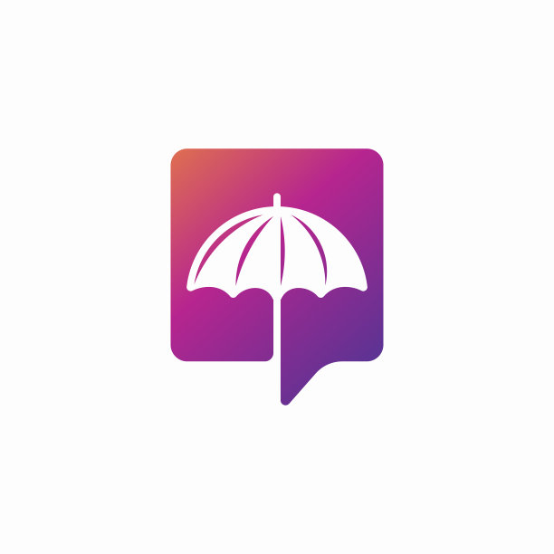 伞聊天标志模板设计图片下载