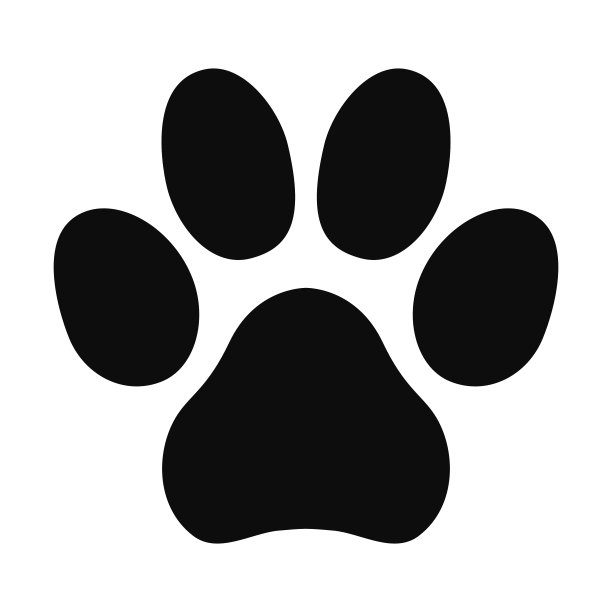 动物黑色爪子轮廓矢量图标图片下载