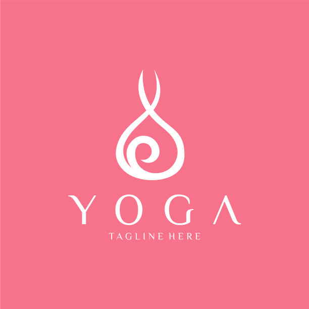 瑜伽标志抽象设计图片下载