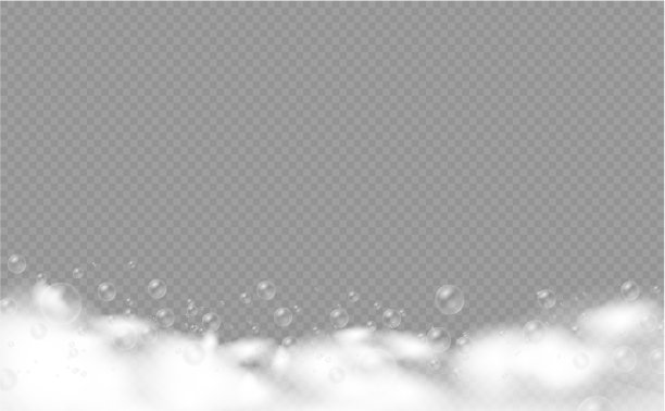 将洗发泡沫和肥皂泡在一起。图片下载