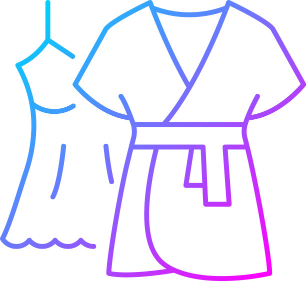 迷你礼服与长袍梯度线性图标图片下载