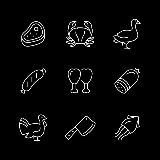 设置线条图标的肉图片下载