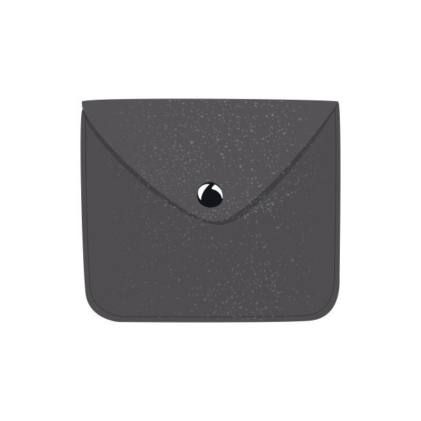 深灰色皮革钱包矢量插图。孤立在白色背景上。图片下载