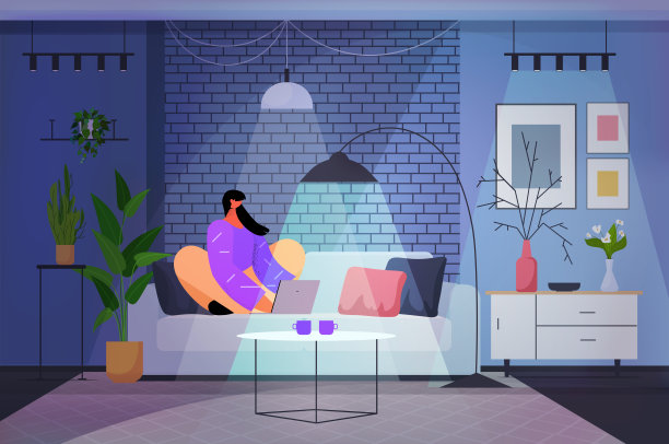 女人用笔记本电脑在暗夜客厅社交媒体网络在线交流概念水平图片下载