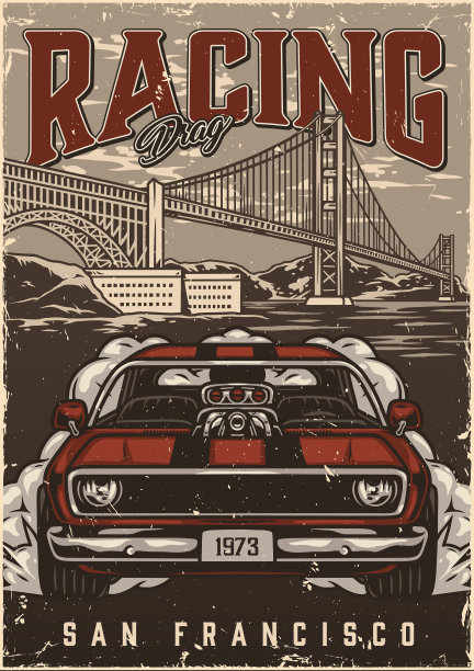 定制汽车复古海报图片下载