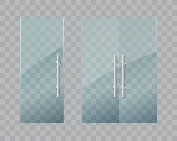 玻璃门孤立图片下载