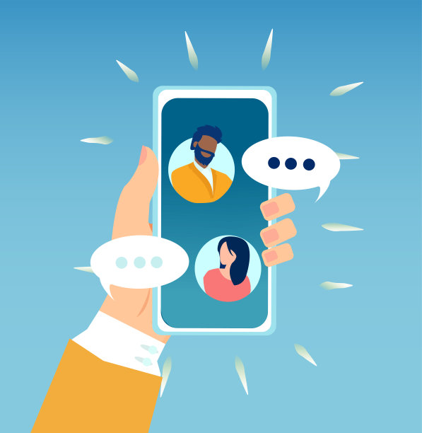 向量的人在智能手机上聊天使用移动应用程序图片下载