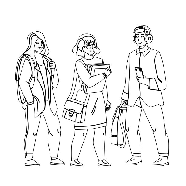 学生青少年在大学学习向量图片下载