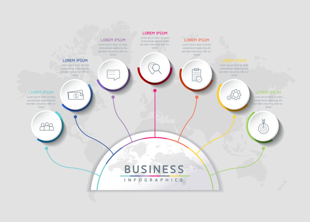 矢量插图，信息图形设计，模板，营销，信息，有7个选项或步骤图片下载