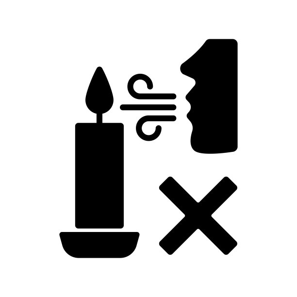 永不吹灭蜡烛火焰黑色字形手动标签图标图片下载