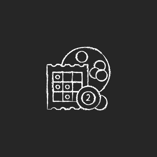Bingo粉笔白色图标在黑暗的背景图片下载