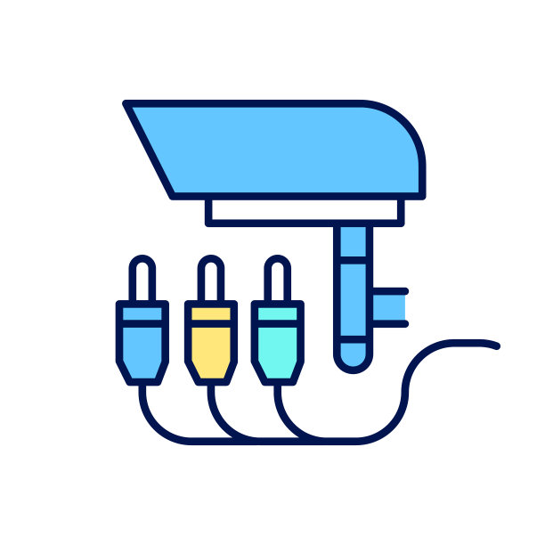 闭路电视连接RGB彩色图标图片下载