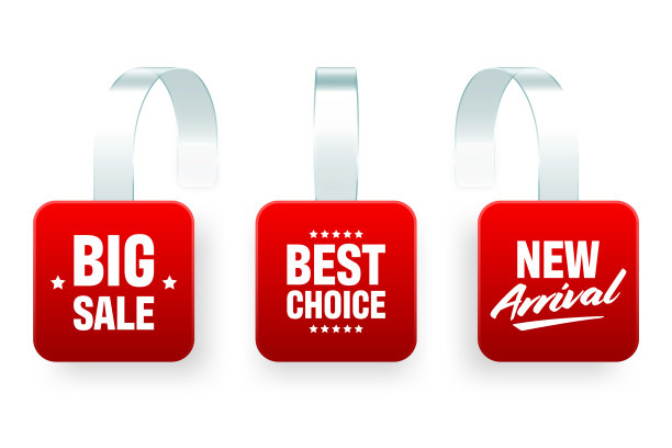 超市促销的摇摆者孤立于白色图片下载