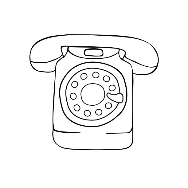 矢量手绘涂鸦素描复古手机图片下载