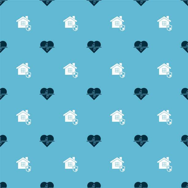 设置人寿保险和房屋与盾牌图片下载