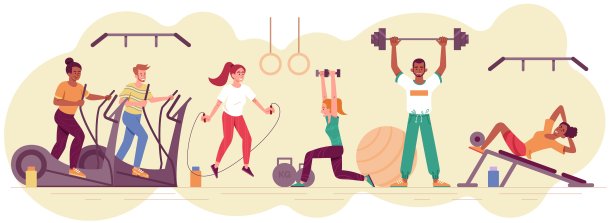 男女运动员在体育馆里一起练习训练图片下载