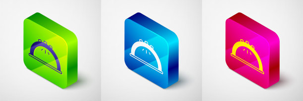 等距美甲灯图标孤立在灰色背景。用于指甲油干燥的紫外线灯。方形按钮。向量图片下载