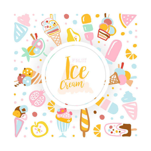 冰淇淋旗帜模板设计卡片海报图片下载