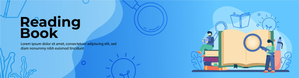 阅读书籍网页横幅设计学生看图片下载