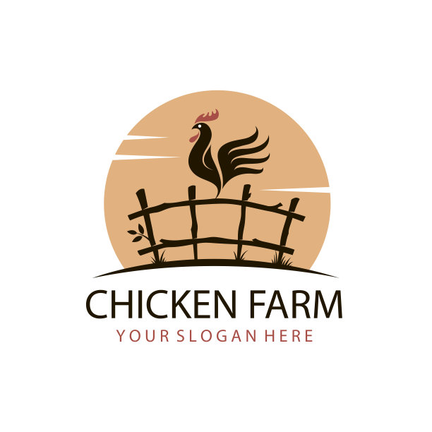 公鸡在篱笆上的标志图片下载