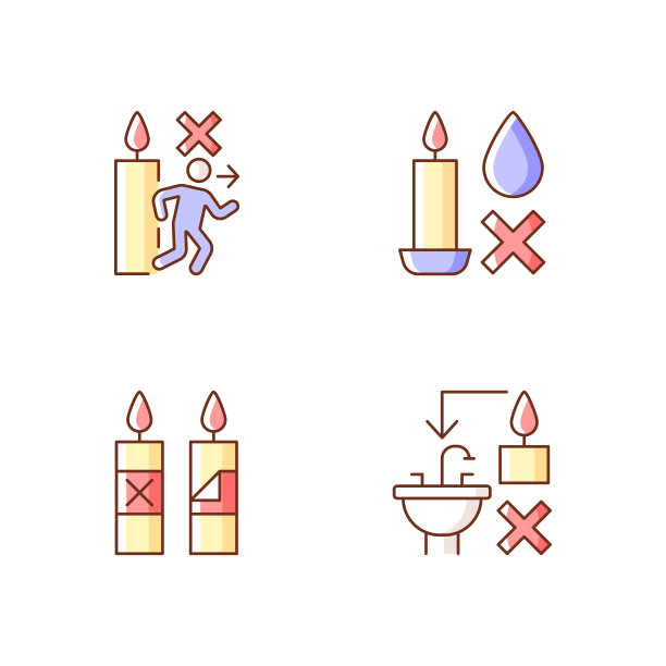 正安全围绕蜡烛RGB颜色手动标签图标设置图片下载