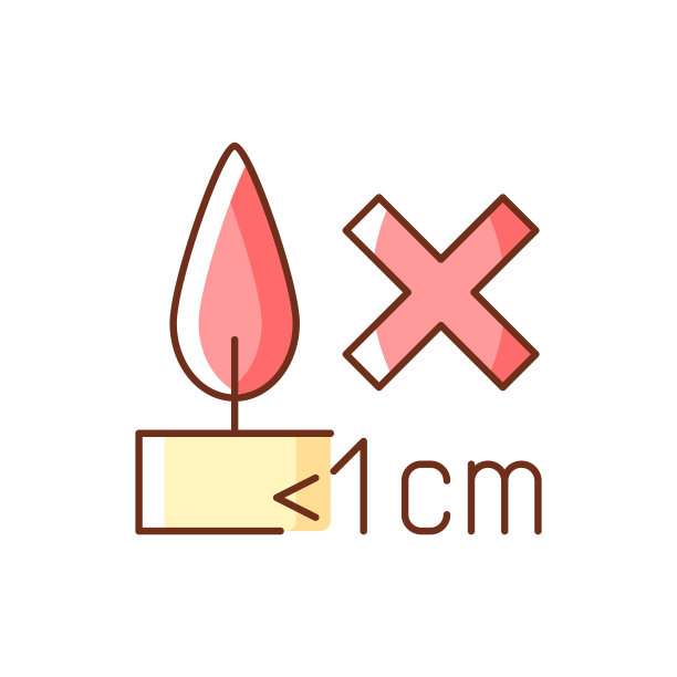 正确燃烧蜡烛RGB颜色说明书标签图标图片下载