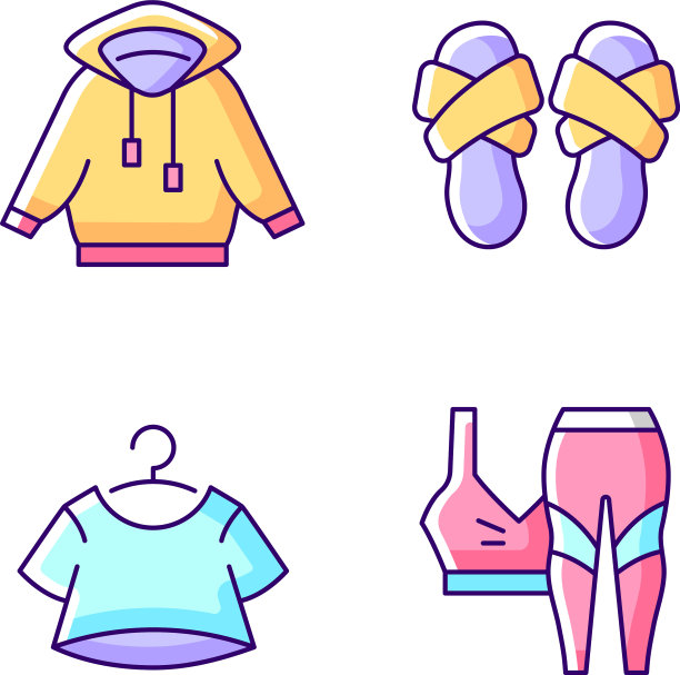 睡衣为家居穿戴RGB颜色图标设置图片下载