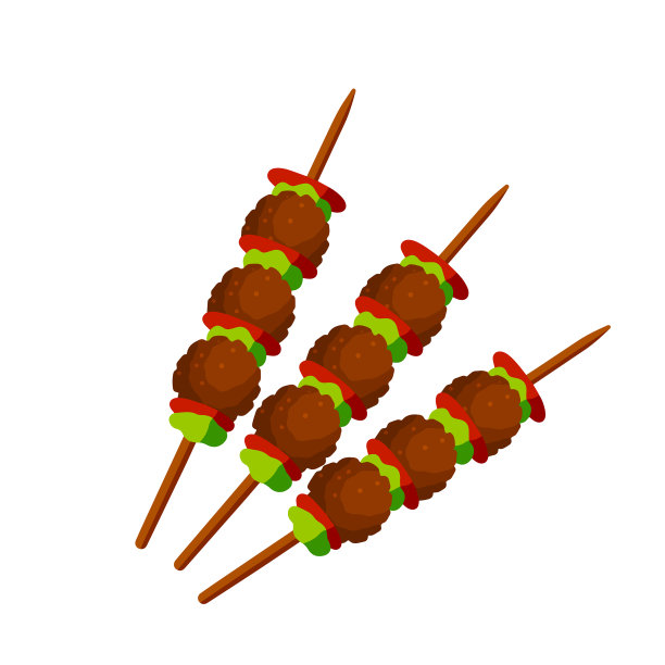 烤肉用的串肉球图片下载