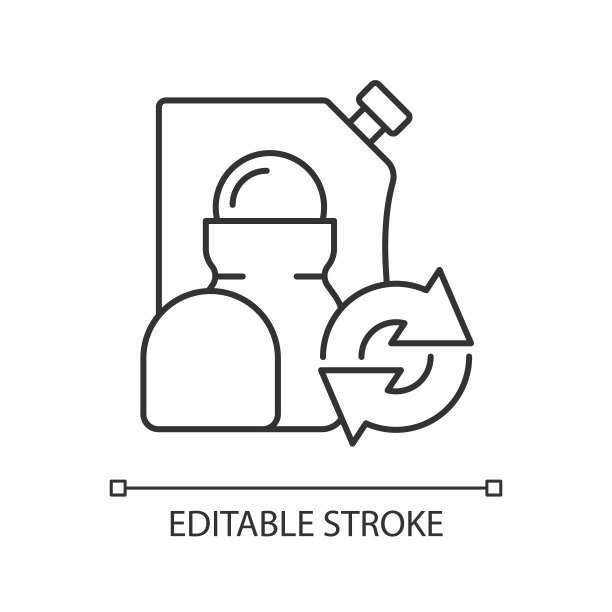 Roll on除臭剂填充线性图标图片下载