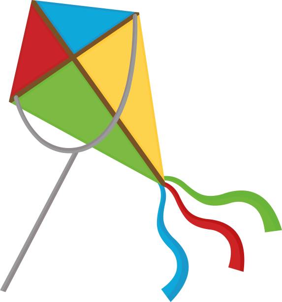 矢量插图的表情符号的风筝图片下载