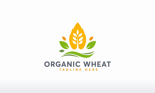 有机小麦标志设计理念现代小麦图片下载