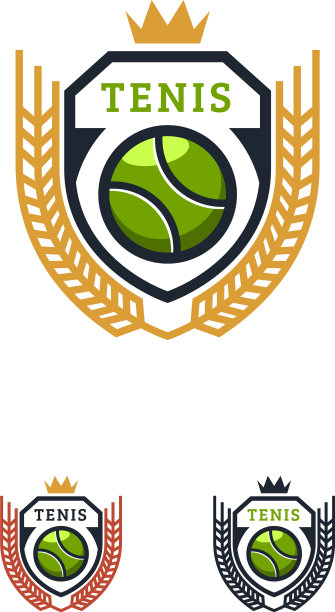 网球运动标志设计徽章网球徽章图片下载