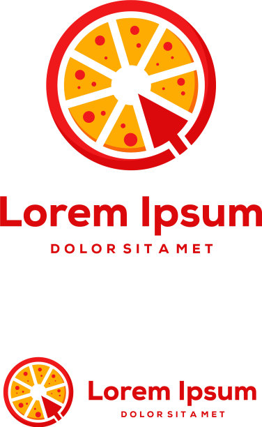 在线披萨标志设计概念披萨外卖图片下载