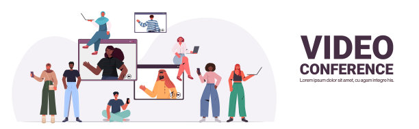 混合种族的人在视频通话聊天图片下载