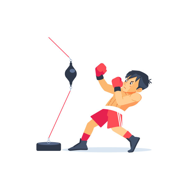 年轻的拳击手正在进行双头训练图片下载