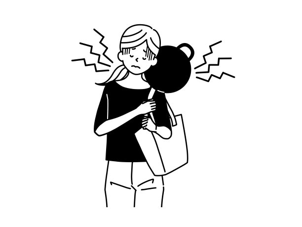 扛着包、肩上有负担的妇女图片下载