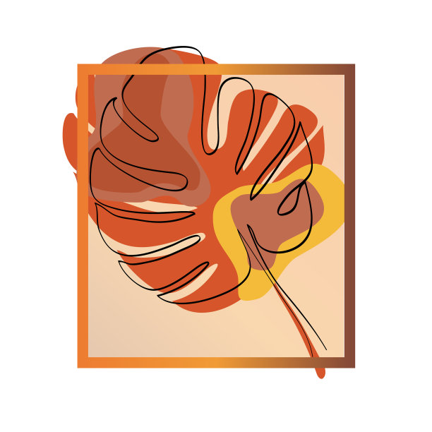 带有热带叶子的抽象框架图片下载