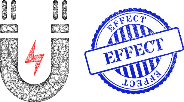 纹理效应徽章和网络磁功率图片下载