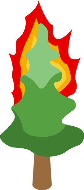 燃烧云杉图标等距风格图片下载
