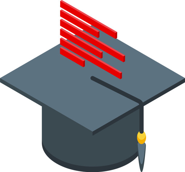 教育工作流程毕业帽图标等距图片下载