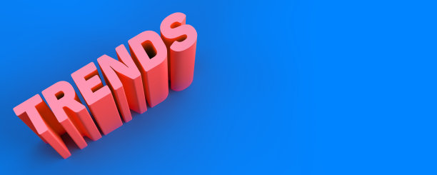 “趋势”一词在粉红色与大的复制空间图片下载