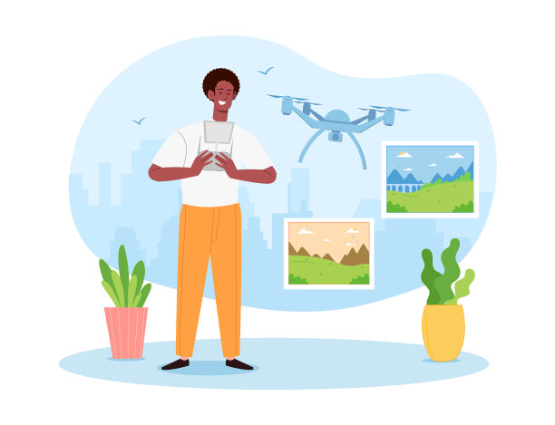 年轻的男性四轴飞行器操作员正在拍照图片下载