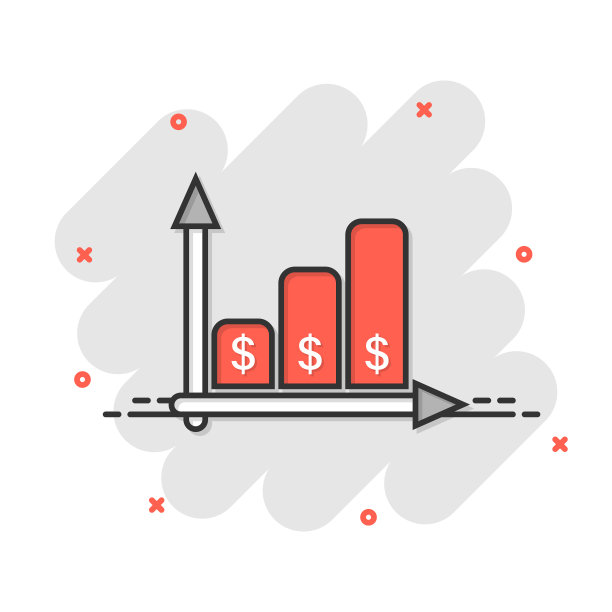 金钱增长图标在漫画风格箭进度图片下载