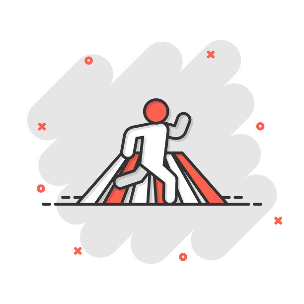 人行横道上的漫画人物图标图片下载