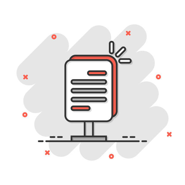 广告牌图标在漫画风格的城市灯光显示图片下载