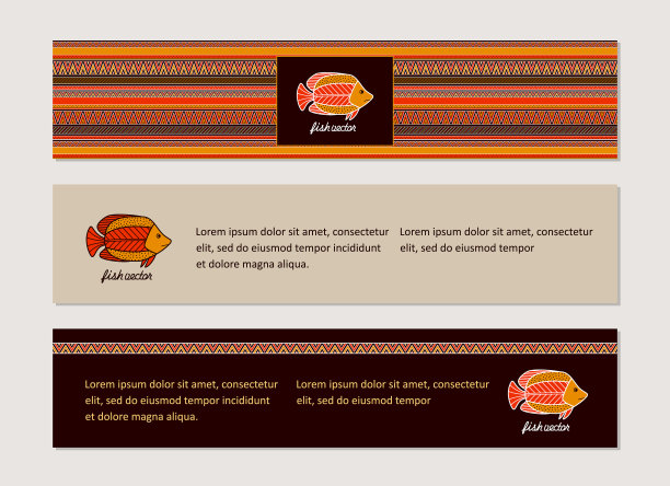 具有民族风格的鱼类和装饰品图片下载