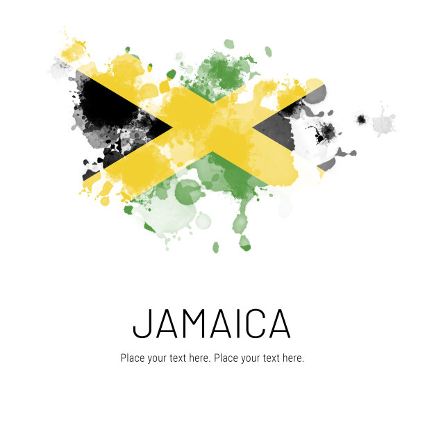 牙买加国旗墨水溅在白色背景图片下载